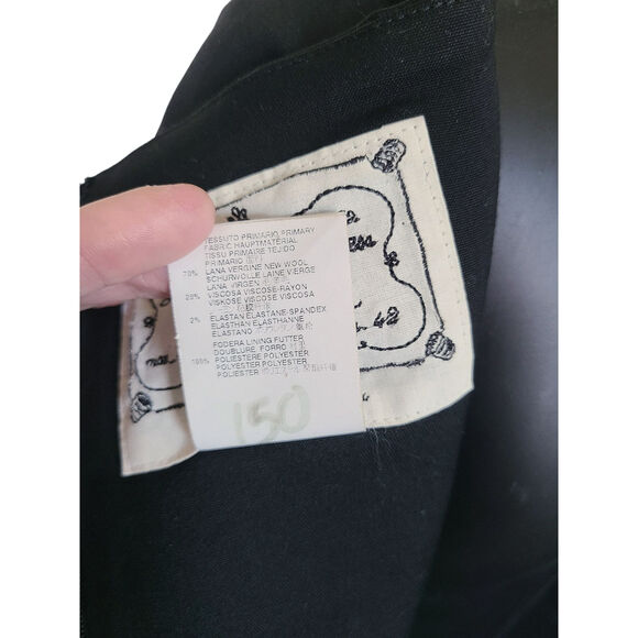 DSQUARED2 Little Black Sheath Dress Wool Blend 3/4 Sleeve Size 42 US 6 - Picture 7 of 9